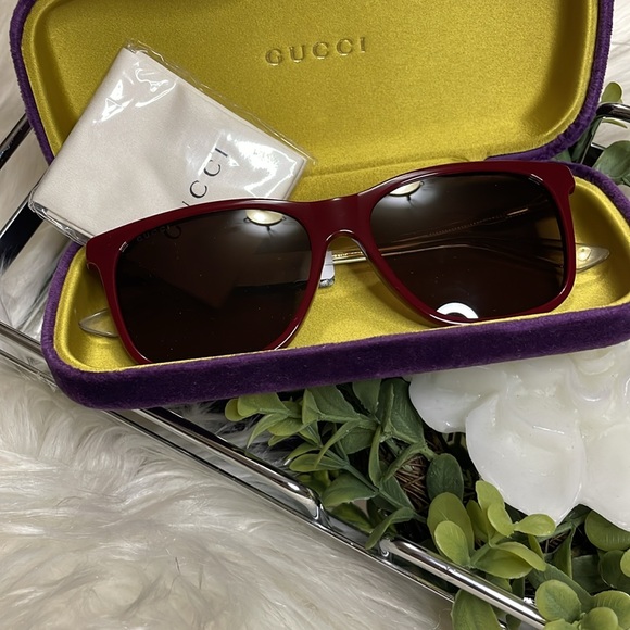 ⚜️🐝GUCCI® Burgundy and Black Lenses 🐝⚜️ - Picture 1 of 10